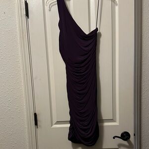 H&M One-Shoulder Dress in Deep Purple